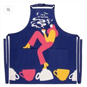 I'm a lil Barista Blue Q KITCHEN Apron COTTON NEW Pockets Chef Gift
